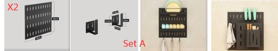 Stainless Steel Kitchen Wall Mounted Storage Rack Hole Plate