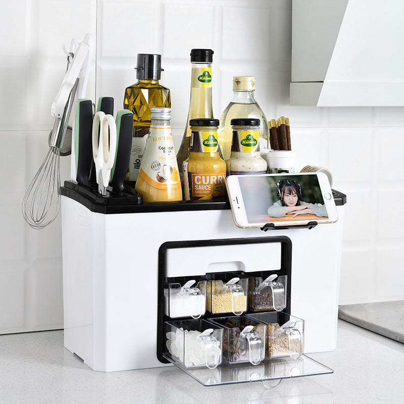 Multifunctional organising kitchen storage box