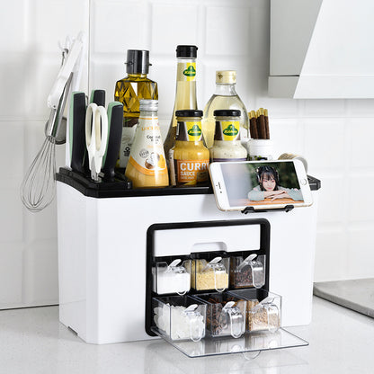 Multifunctional organising kitchen storage box