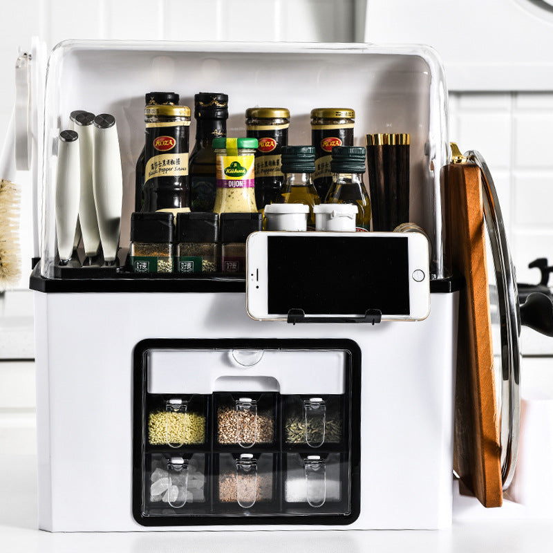 Multifunctional organising kitchen storage box