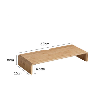 Bamboo Computer Monitor Booster Organiser