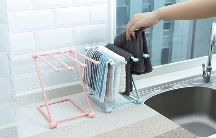 Foldable Dish Cloth Shelf Kitchen Accessories