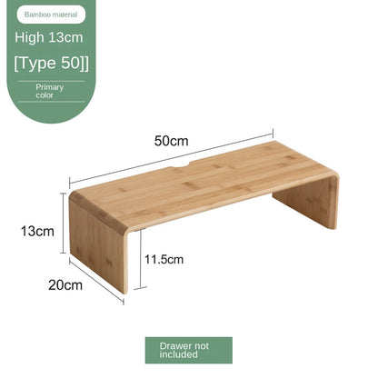 Bamboo Computer Monitor Booster Organiser