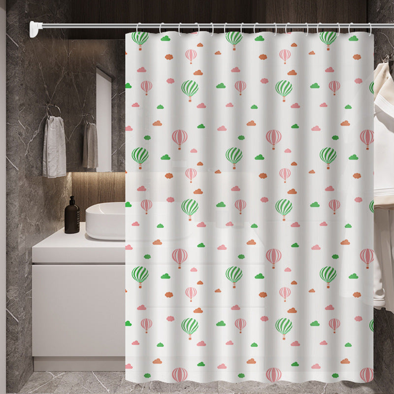 Bathroom Printed Waterproof Partition Shower Curtain