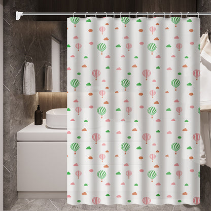 Bathroom Printed Waterproof Partition Shower Curtain
