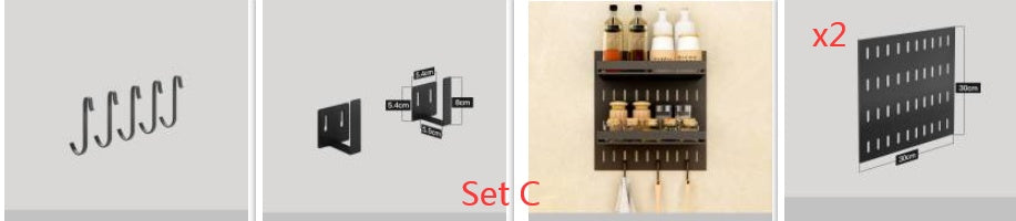 Stainless Steel Kitchen Wall Mounted Storage Rack Hole Plate