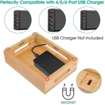 Bamboo Handicraft Mobile Phone Storage Organiser