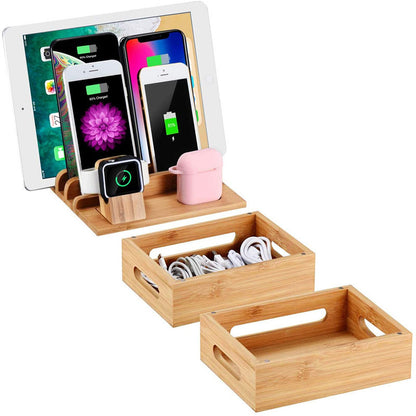 Bamboo Handicraft Mobile Phone Storage Organiser