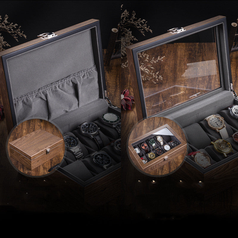 Walnut Watch Storage Organiser Box