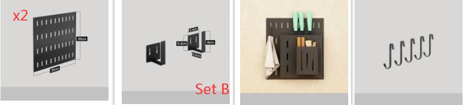 Stainless Steel Kitchen Wall Mounted Storage Rack Hole Plate