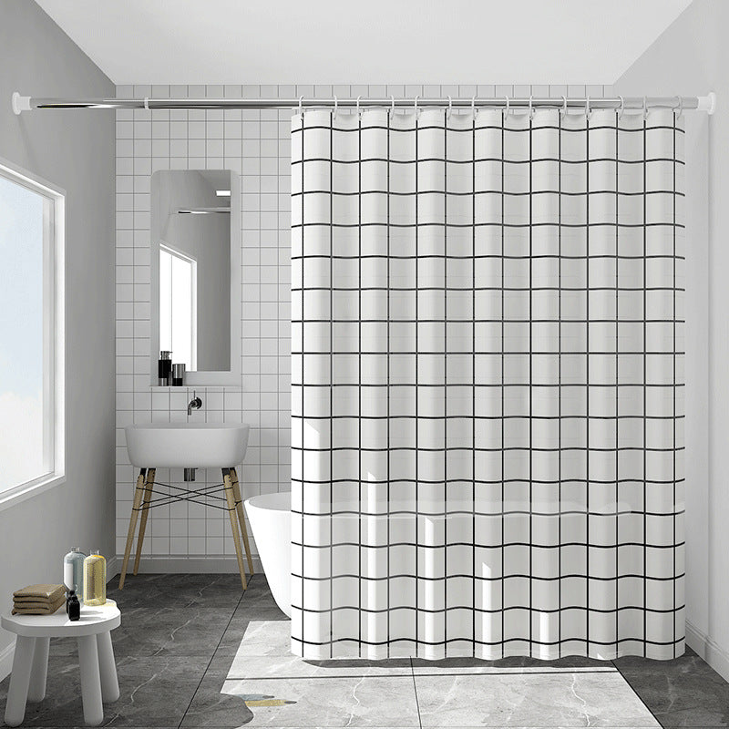 Bathroom Printed Waterproof Partition Shower Curtain