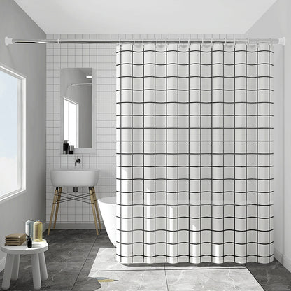 Bathroom Printed Waterproof Partition Shower Curtain